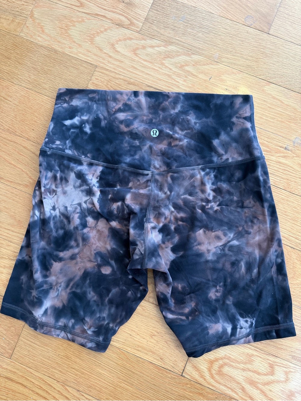 lululemon athletica Black and Brown Tie-Dye Bike Shorts